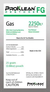 ProKlean Restore FG product label with details.