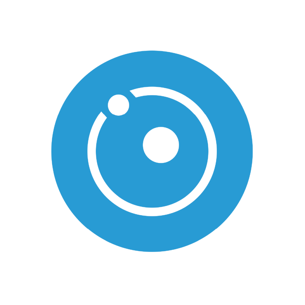 A blue circle with a white circle inside, representing purity and simplicity.